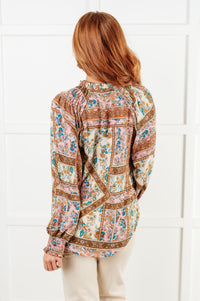 Show and Tell Mixed Print Peasant Blouse Blouses Ave Shops 