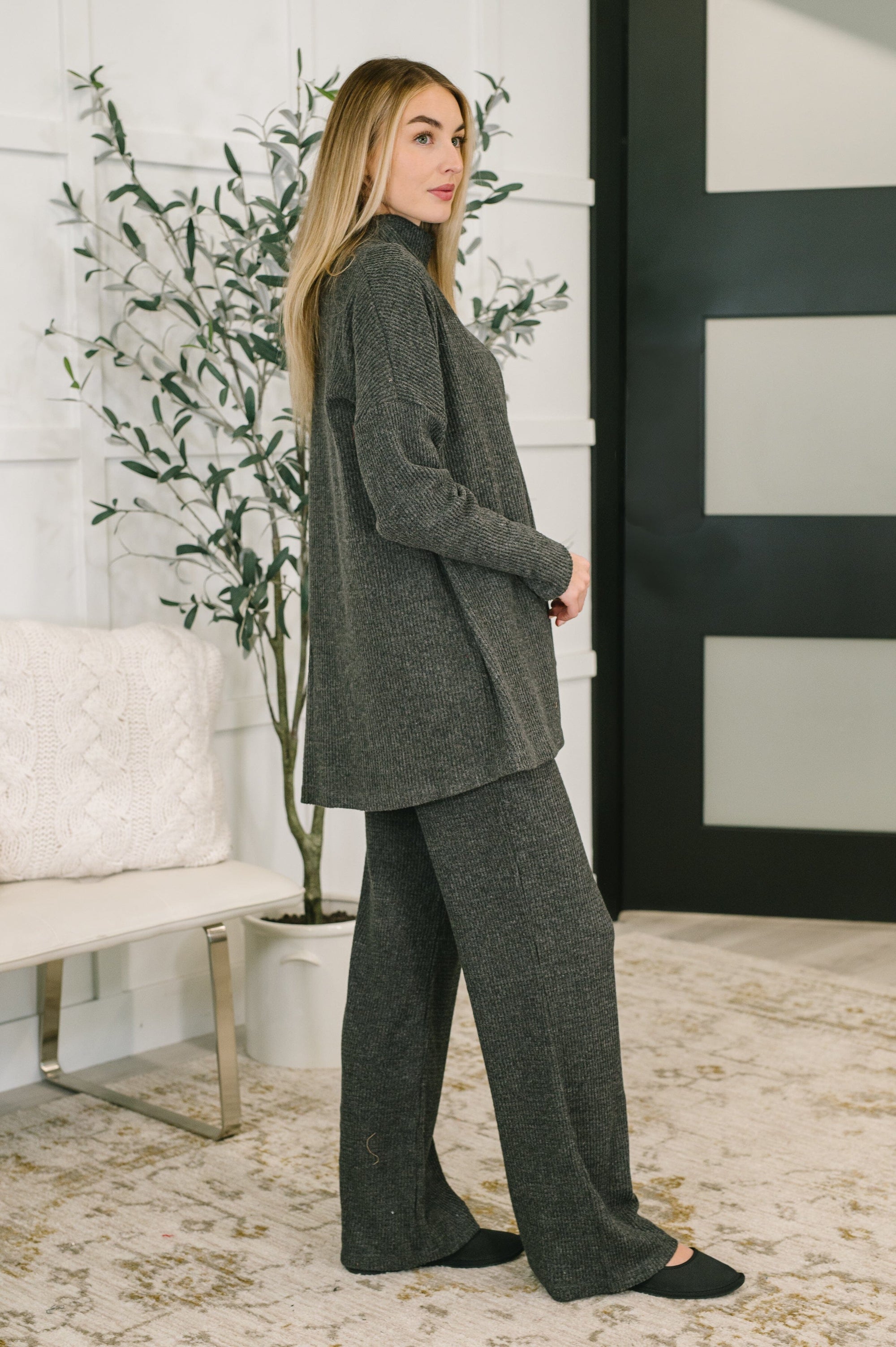 Signature Open Front Cardigan Set in Black Womens Ave Shops 