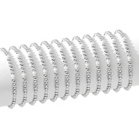 Silver Bead & Pearl Stretch Bracelets Bracelets Splendid Iris 