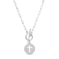 Silver Cross Paperclip Toggle Necklace Necklace Splendid Iris 