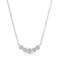 Silver Faux Multi Diamond Necklace Necklace Splendid Iris 