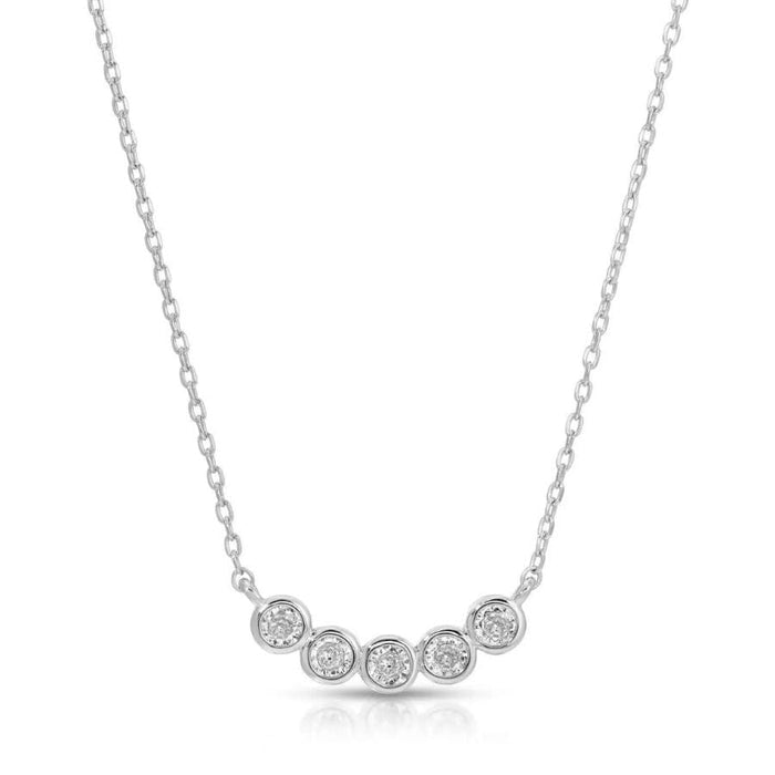 Silver Faux Multi Diamond Necklace Necklace Splendid Iris 