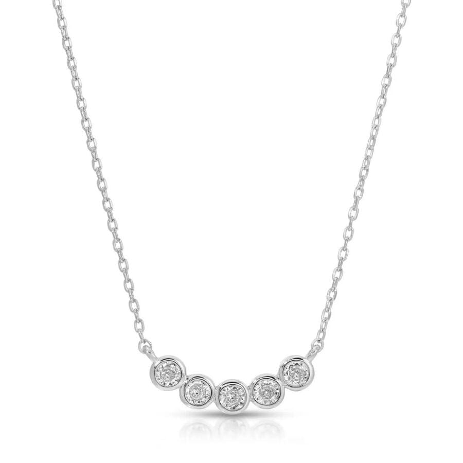 Silver Faux Multi Diamond Necklace Necklace Splendid Iris 