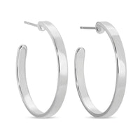 Silver Flat Hoops Earrings Splendid Iris 