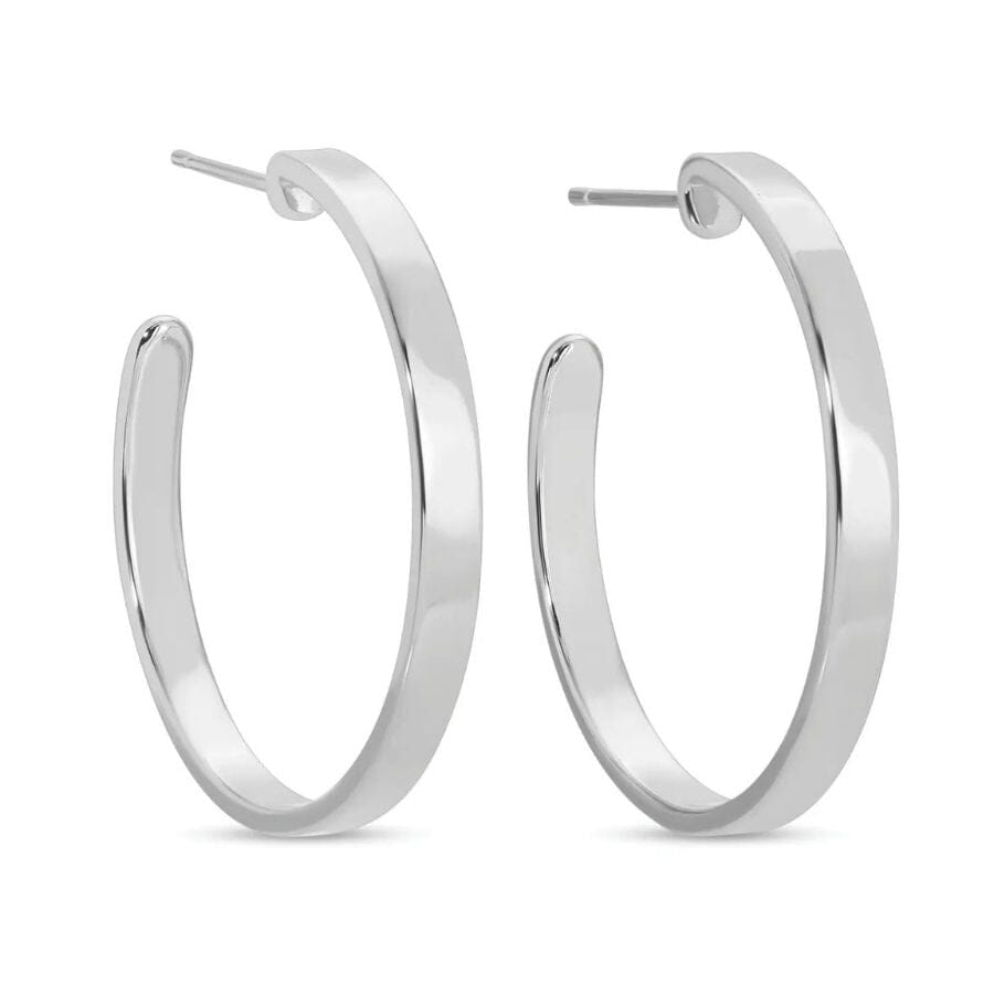 Silver Flat Hoops Earrings Splendid Iris 