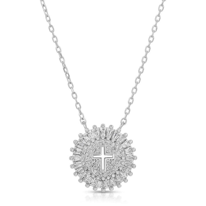 Silver Shimmering Cross Necklace Necklace Splendid Iris 