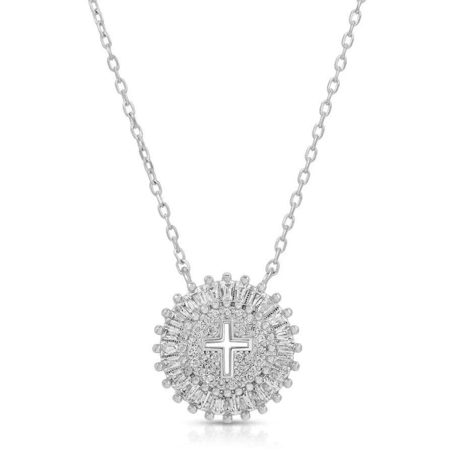 Silver Shimmering Cross Necklace Necklace Splendid Iris 