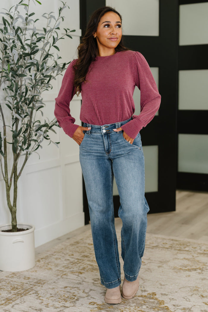 Simply Styled Balloon Sleeve Knit Top Womens Ave Shops 