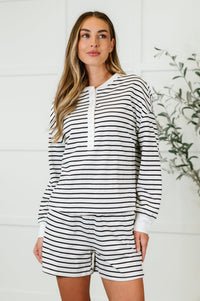Situationally Sound Striped Long Sleeve Top and Shorts Set Womens Ave Shops 