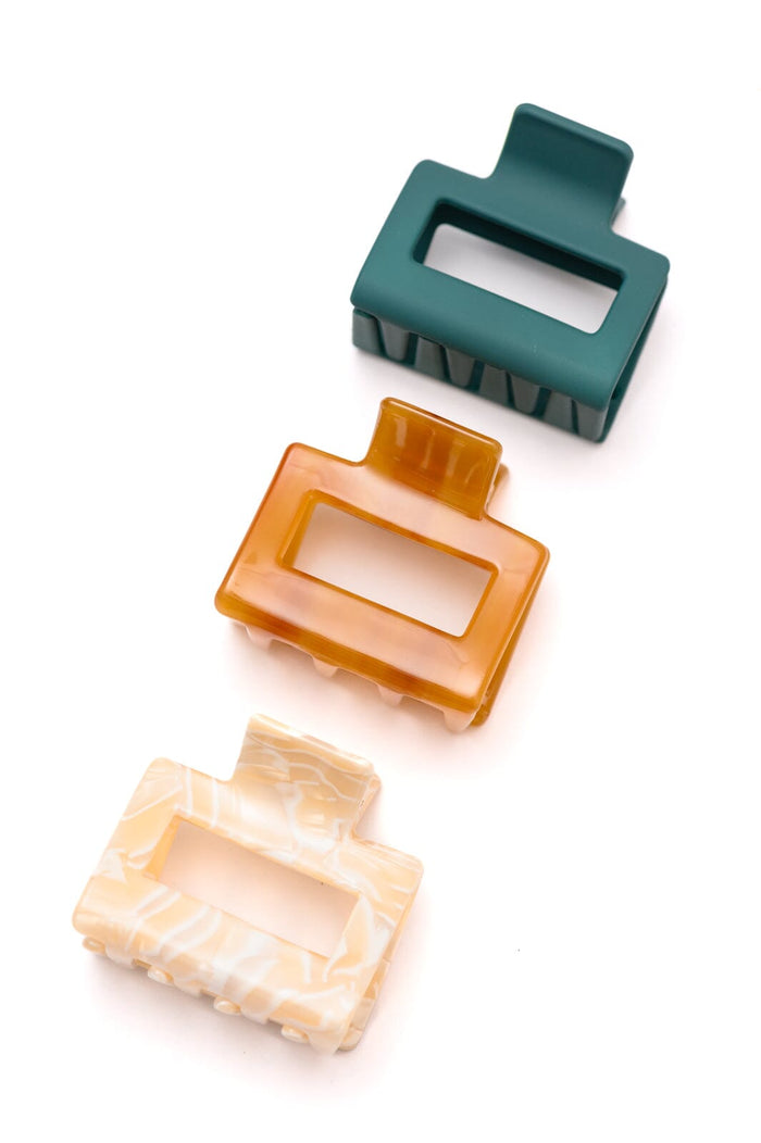 Small Square Claw Clip Set of 3 Accessories Ave Shops 