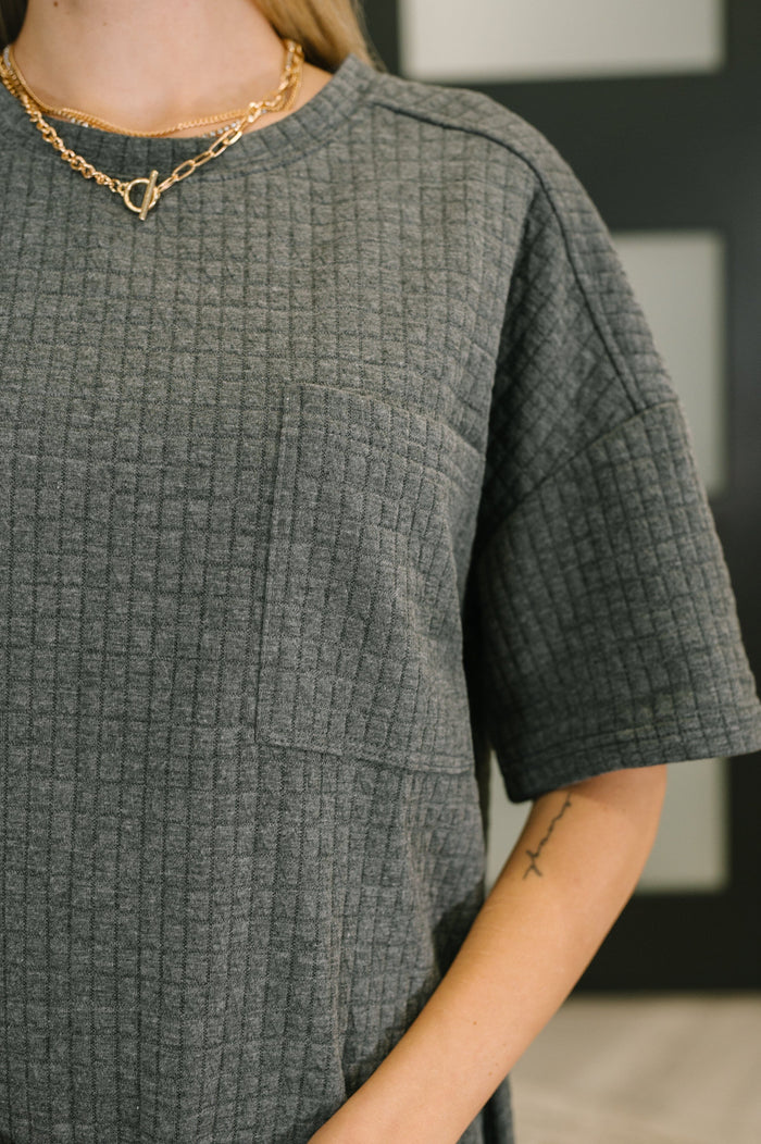 So Thoughtful That Way Textured T-Shirt Dress Womens Ave Shops 