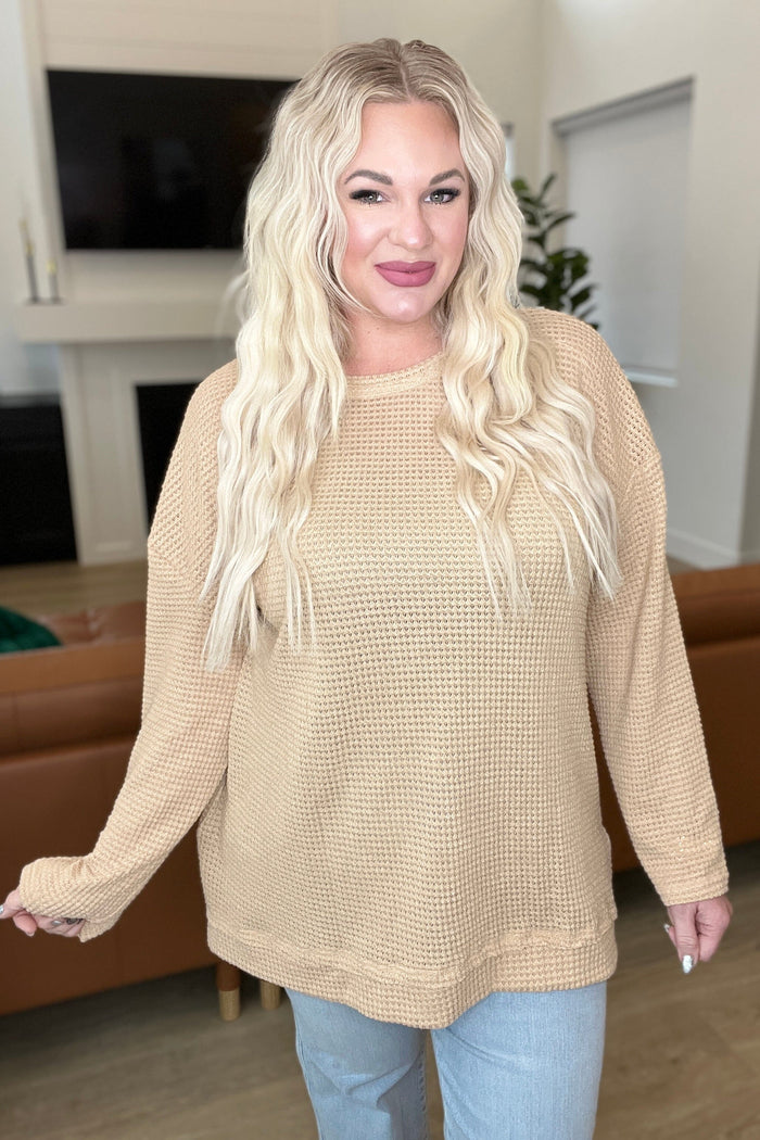 Soft And Sweet Waffle Knit Pullover Tops Ave Shops 