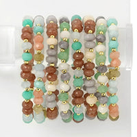 Soft Large Stone Bracelets with Gold Bead Accents Bracelets Splendid Iris 