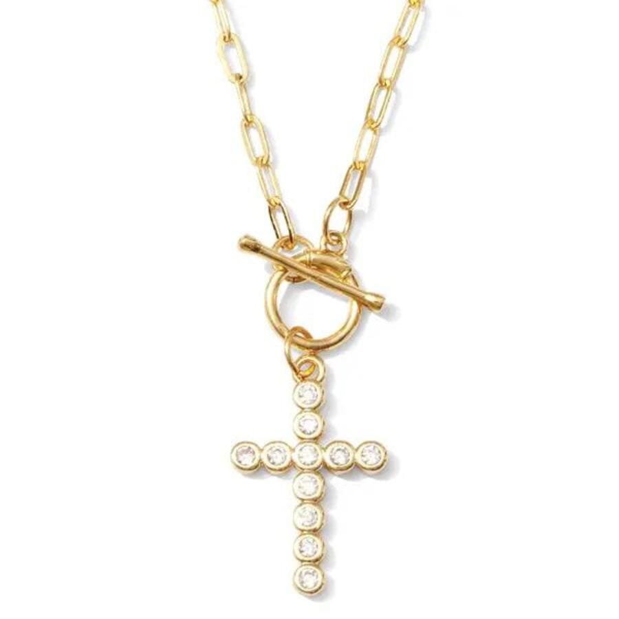 Sparkle Cross Toggle Necklace Necklace Splendid Iris 