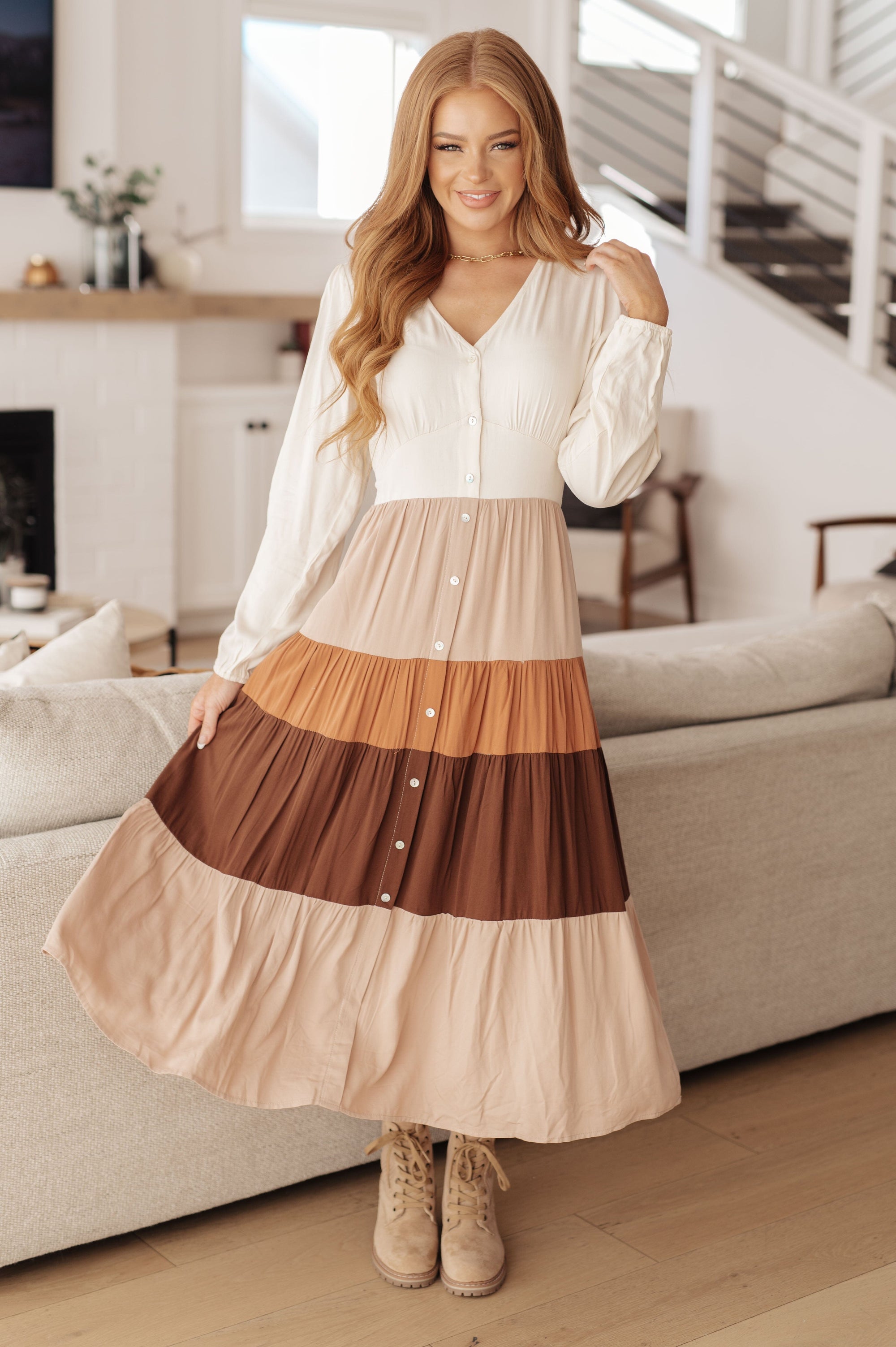 color block midi dress Spice of Life Color Block Midi Dress Small