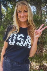 Star USA Graphic Crewneck T Shirt Shirts & Tops LA Society 