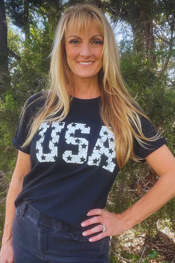 Star USA Graphic Crewneck T Shirt Shirts & Tops LA Society 