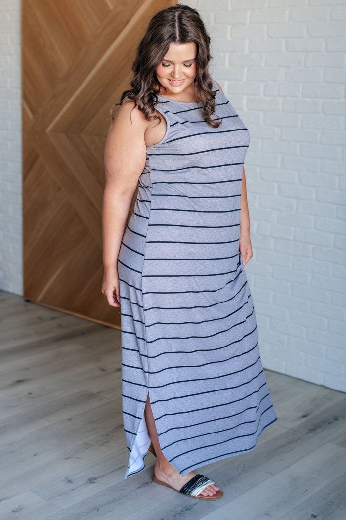 Still Got It Sleeveless Maxi In Gray Dresses Ave Shops 