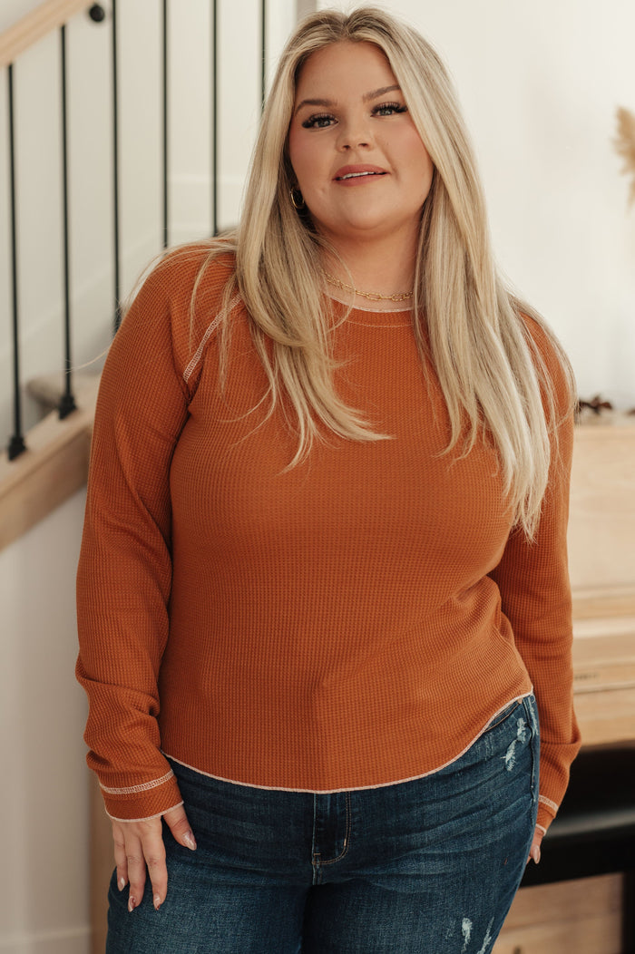 Stitch In Time Waffle Knit Top Tops Ave Shops 