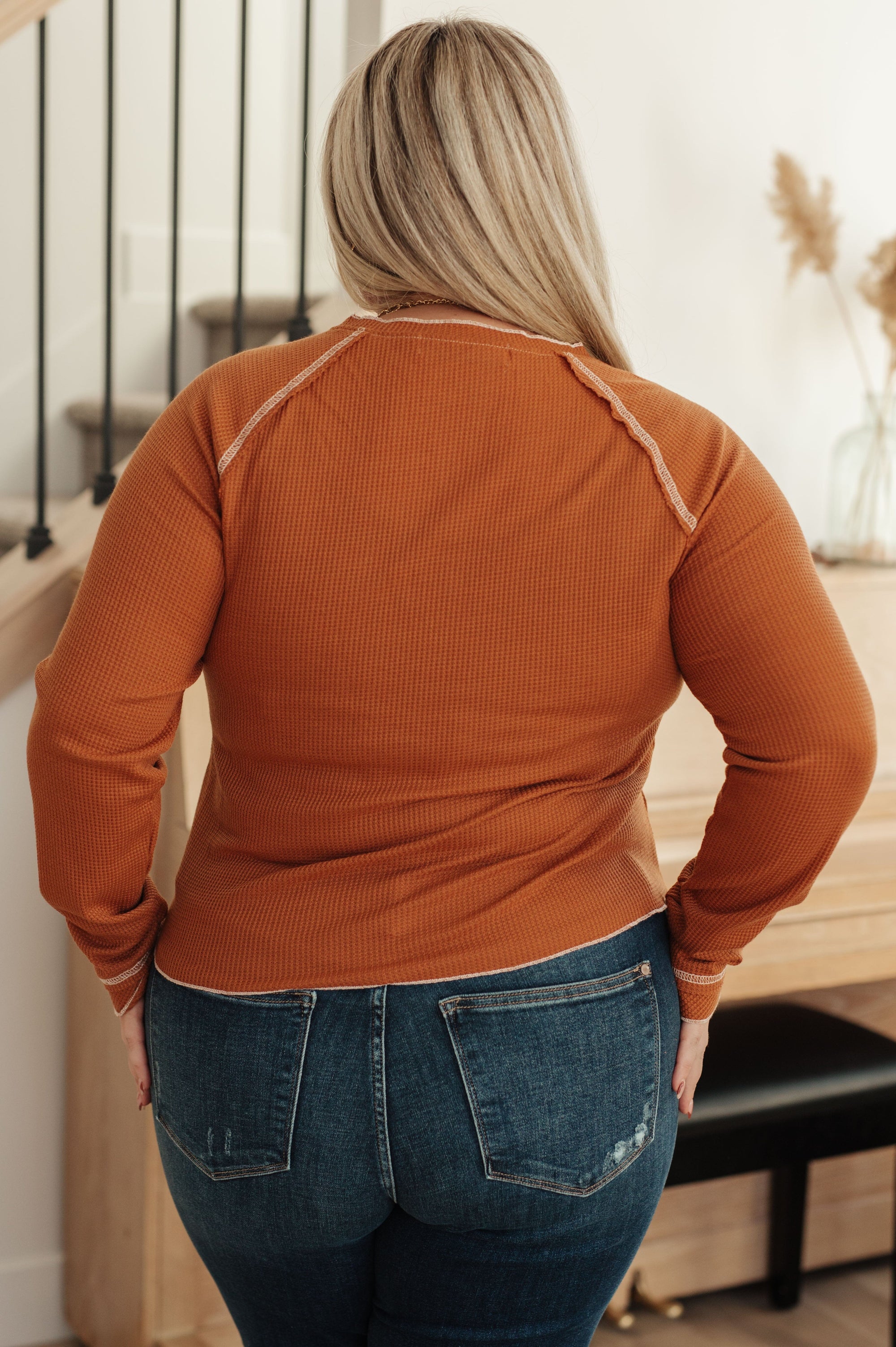 Stitch In Time Waffle Knit Top Tops Ave Shops 