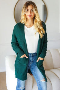 Stripe Textured Open Cardigan With Pockets cardigan Haptics 
