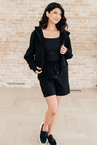 Sun or Shade Zip Up Jacket in Black Athleisure Ave Shops 