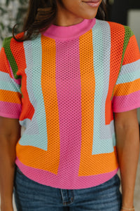 Sunset Stitch Knit Top Womens Ave Shops 