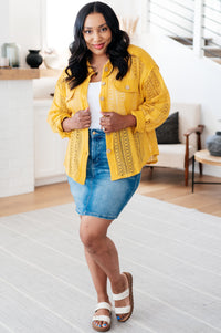 Sweeter Than Nectar Lace Button Down in Honey Tops Ave Shops 