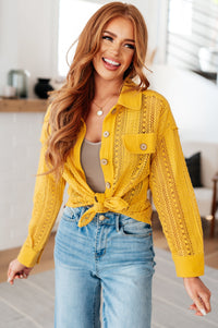 Sweeter Than Nectar Lace Button Down in Honey Tops Ave Shops 