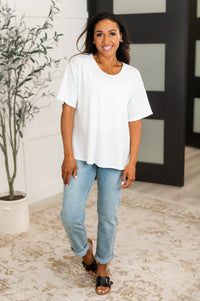Take It Easy Slouchy Tee in Ivory Womens Ave Shops 