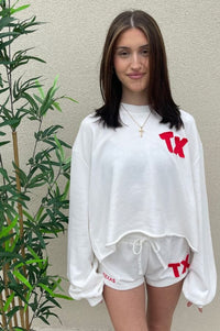 'Texas' Embroidered Terry Sweatshirt & Shorts clothing set Bucketlist 
