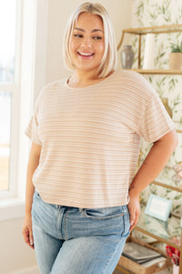 Textured Boxy Top in Taupe Womens Ave Shops 