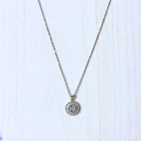 The Sis Kiss Mini Radiant Initial Necklace Silver - W Necklace The Sis Kiss 