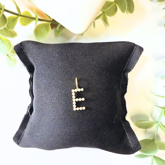 The Sis Kiss Pearl Initial Charms Gold - E Necklace Charm The Sis Kiss 