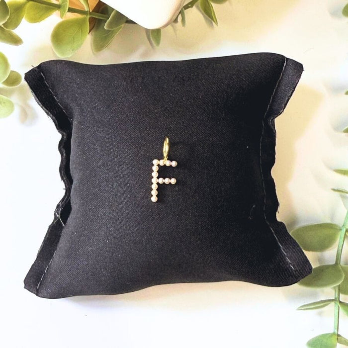 The Sis Kiss Pearl Initial Charms Gold - F Necklace Charm The Sis Kiss 