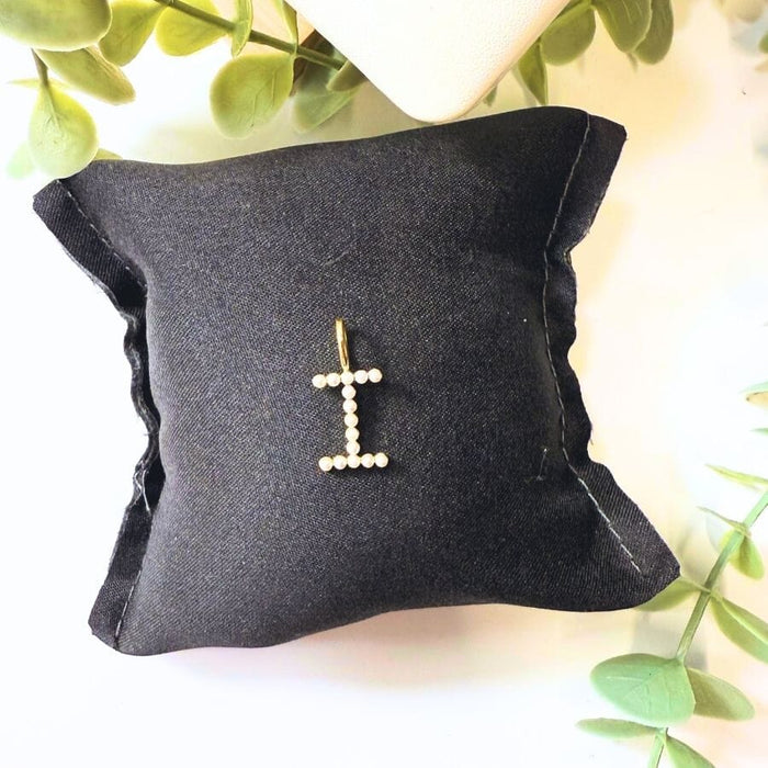The Sis Kiss Pearl Initial Charms Gold - I Necklace Charm The Sis Kiss 