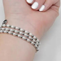 The Sis Kiss Silver with Faux Pearls Bracelet Bracelets The Sis Kiss 