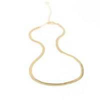 The Sis Kiss Skinny Herringbone Chain Necklace Gold Necklace The Sis Kiss 