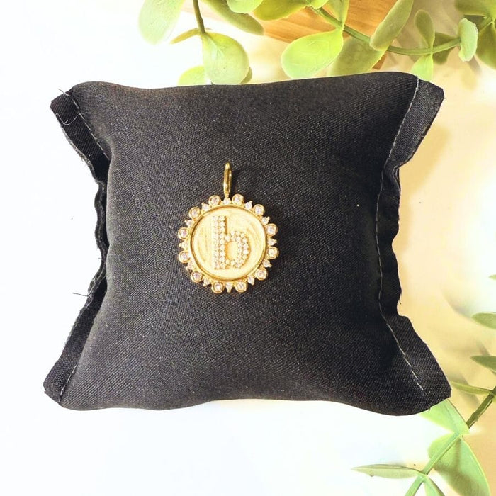 The Sis Kiss Vintage Coin Initial Charms Gold - B Necklace Charm The Sis Kiss 