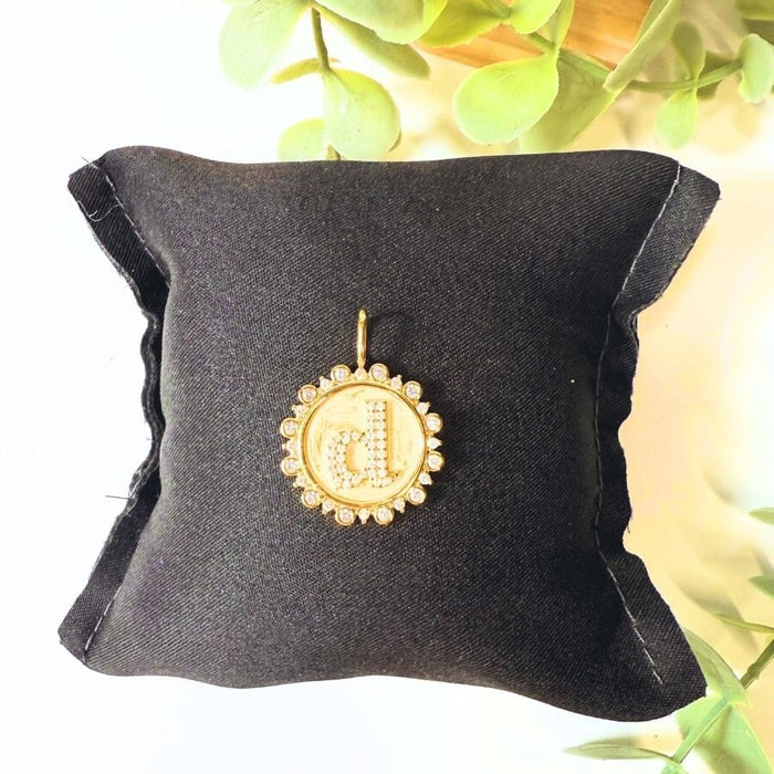 The Sis Kiss Vintage Coin Initial Charms Gold - D Necklace Charm The Sis Kiss 