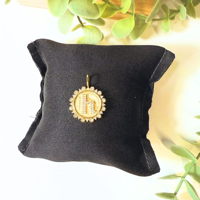 The Sis Kiss Vintage Coin Initial Charms Gold - H Necklace Charm The Sis Kiss 