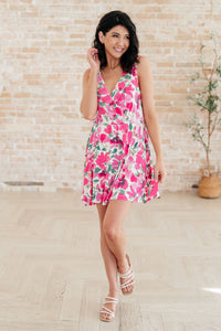 The Sun's Been Quite Kind V-Neck Dress in Pink Dresses Ave Shops 