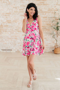 The Sun's Been Quite Kind V-Neck Dress in Pink Dresses Ave Shops 