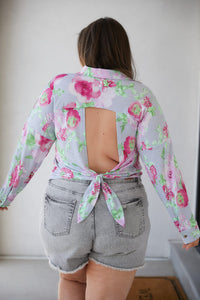 Thinking On It Open Back Floral Top Tops Ave Shops 