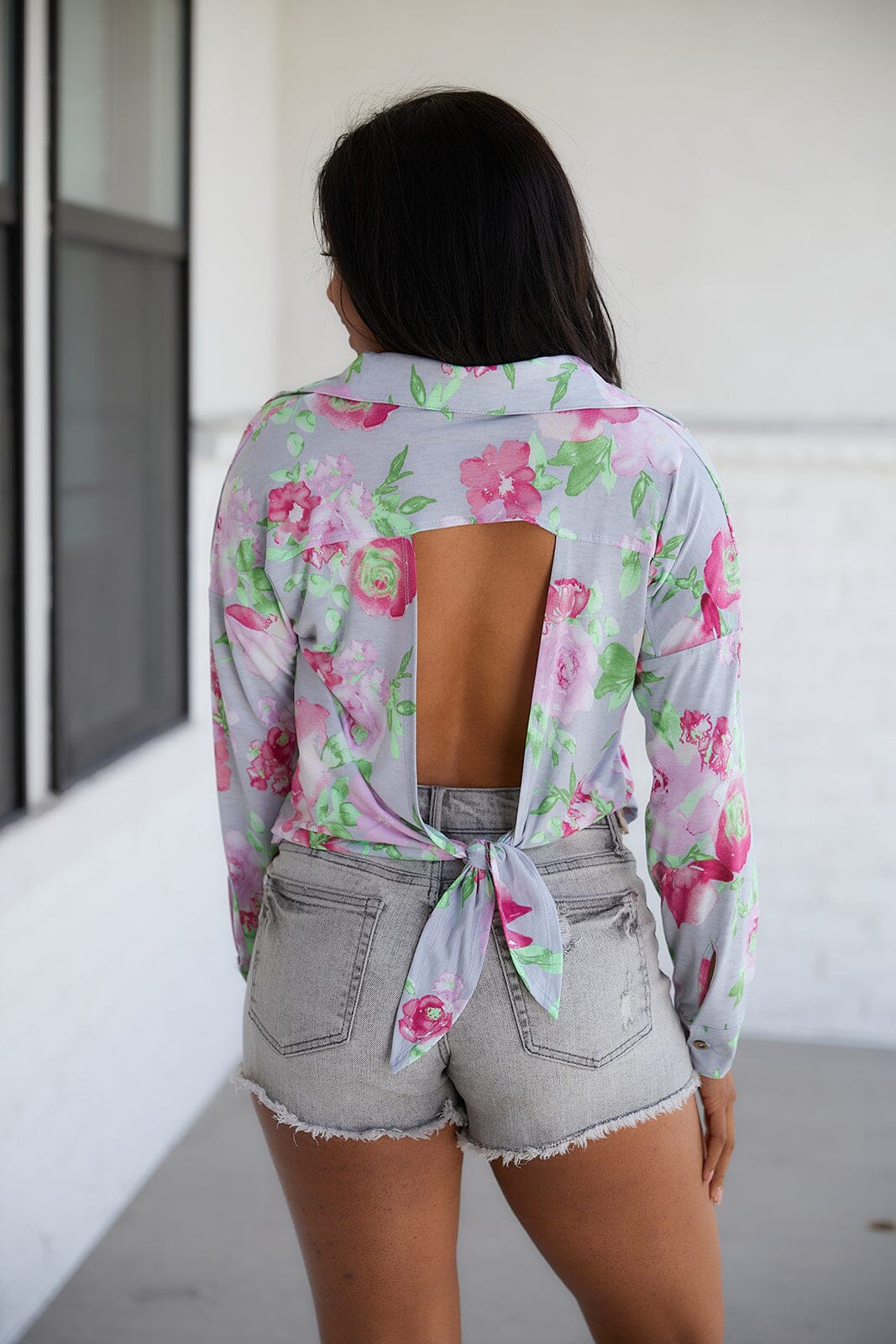 Thinking On It Open Back Floral Top Tops Ave Shops 