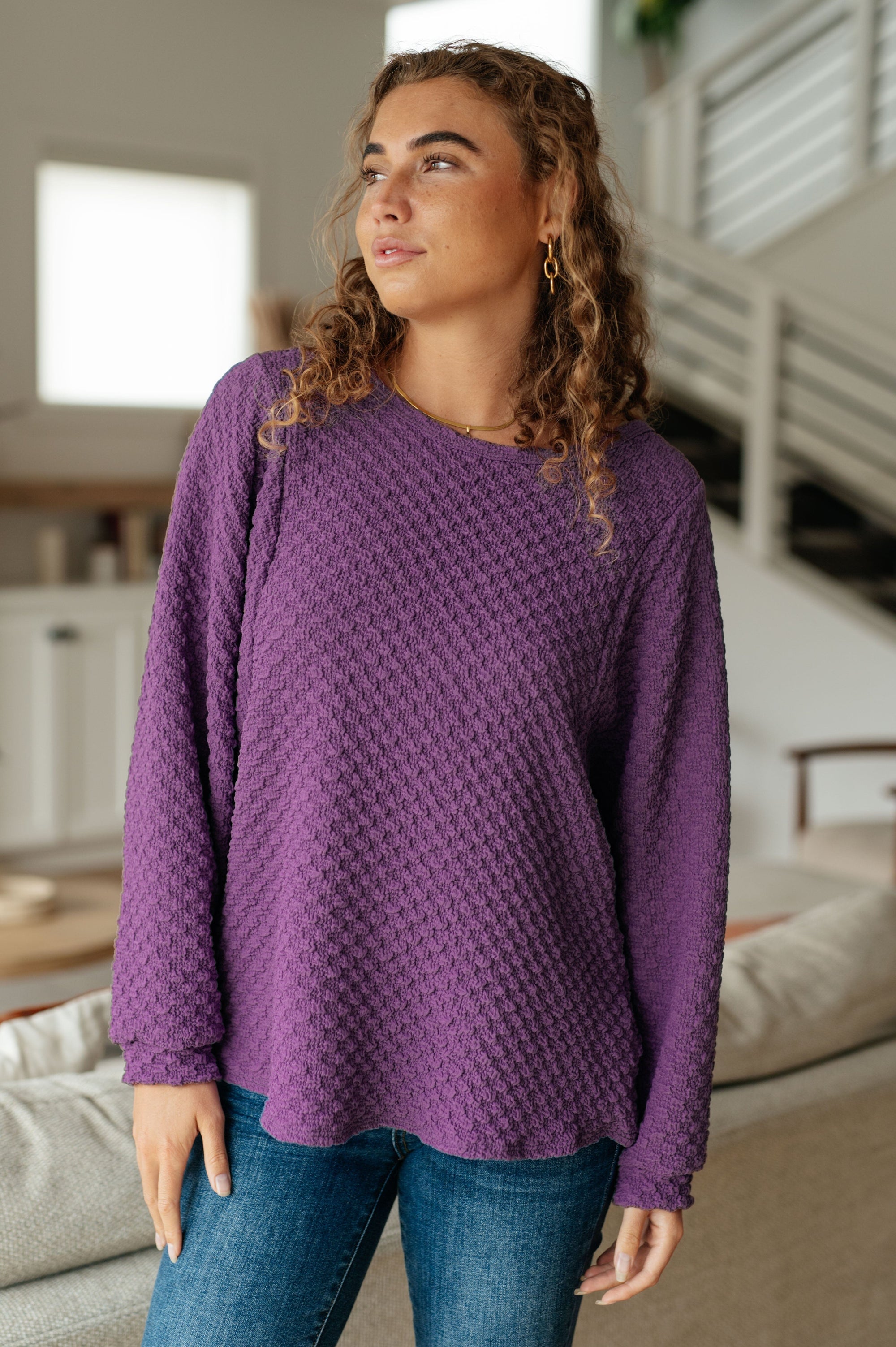 Thought It Over Textured Pullover Womens Ave Shops 