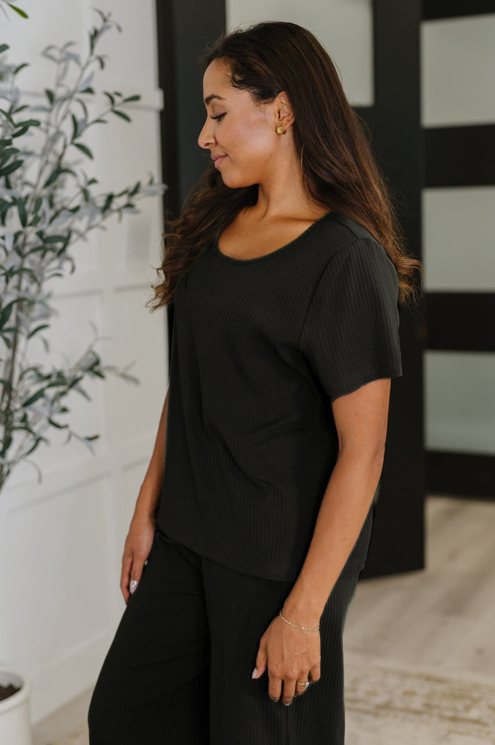 Thyme Boxy Tee in Black Womens Ave Shops 