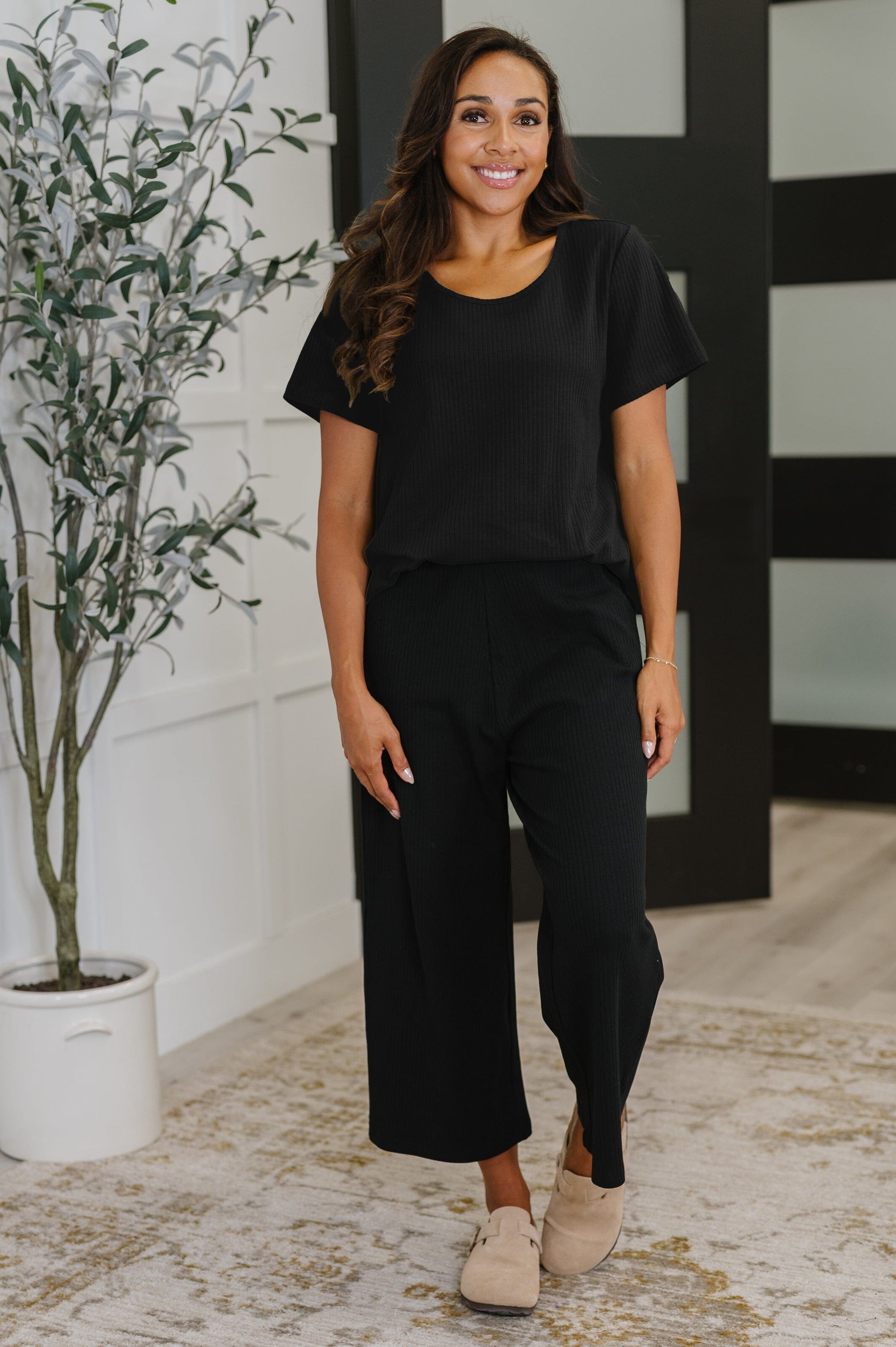 Thyme Boxy Tee in Black Womens Ave Shops 