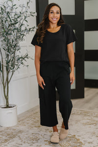 Thyme Boxy Tee in Black Womens Ave Shops 