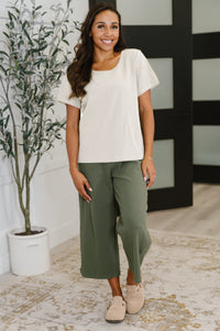 Thyme Boxy Tee in Cream Womens Ave Shops 